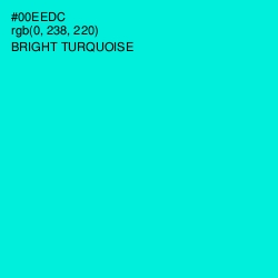 #00EEDC - Bright Turquoise Color Image